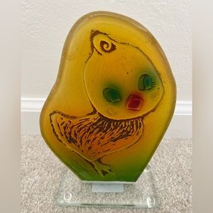 NIB Lenox Fused Art Glass Chick